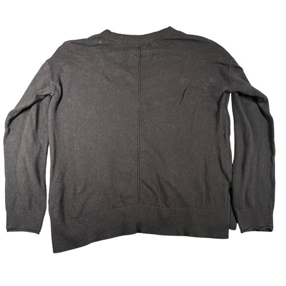 Lucky Brand Womens XS Black V-Neck Button Front Cardigan Long Sleeve Cashmere - Picture 8 of 8